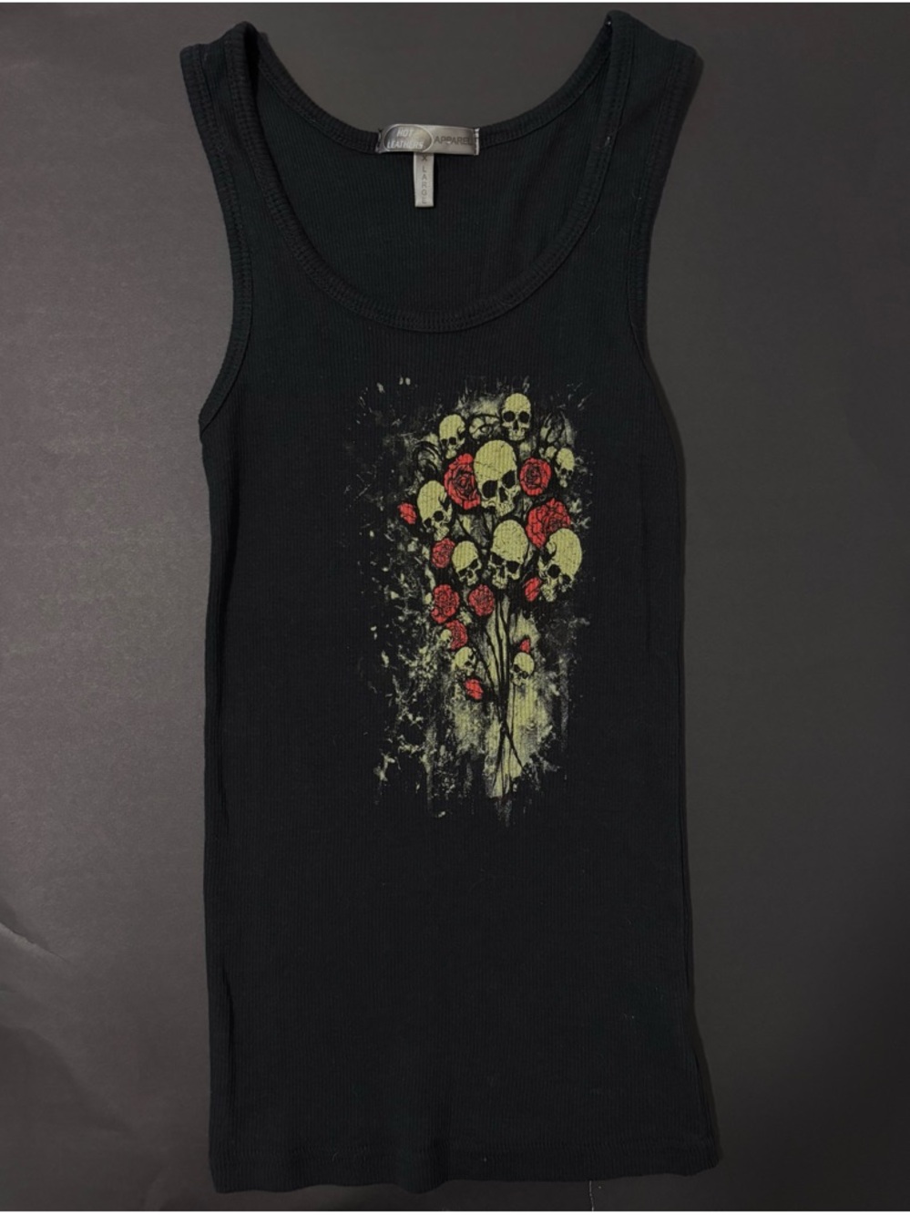 skull + roses goth tank top